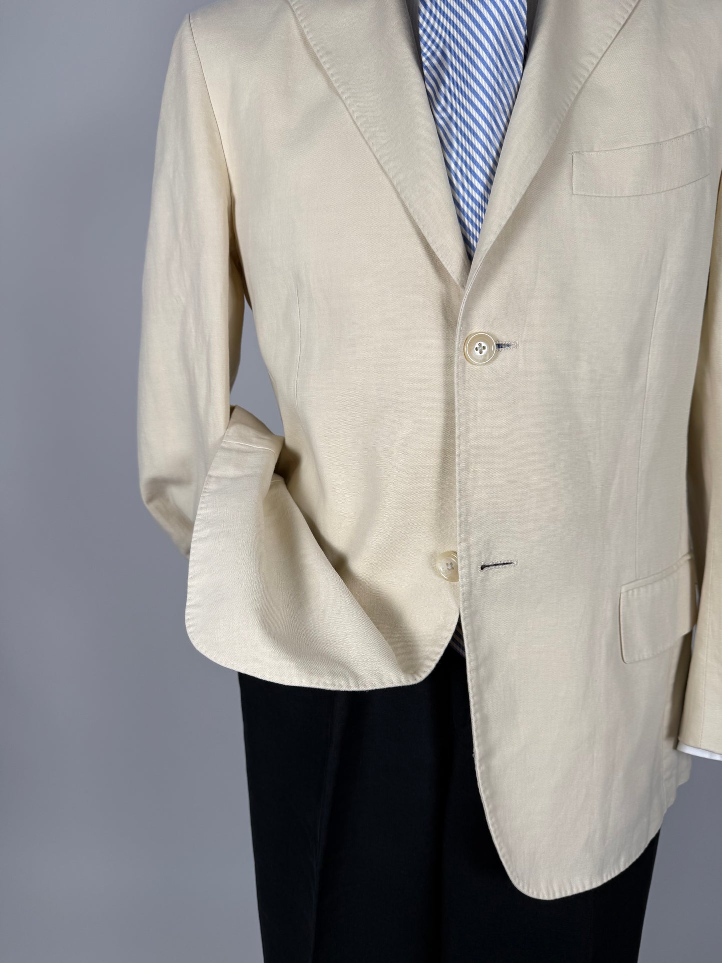 Giacca Lardini bianco panna in cotone e lino - tg. 48