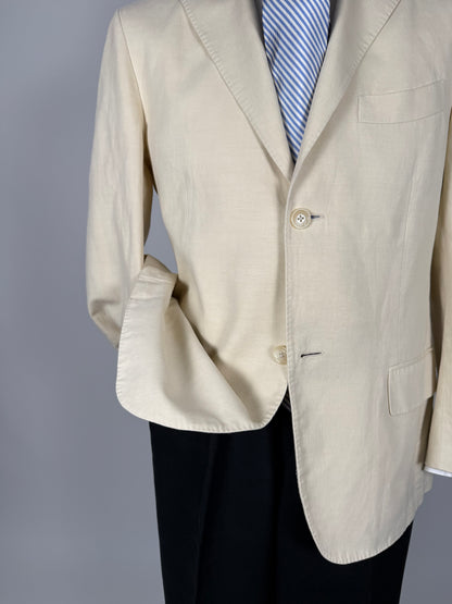Giacca Lardini bianco panna in cotone e lino - tg. 48