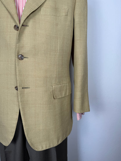 Giacca Corneliani mezza fodera in hopsack beige/senape - tg. 56