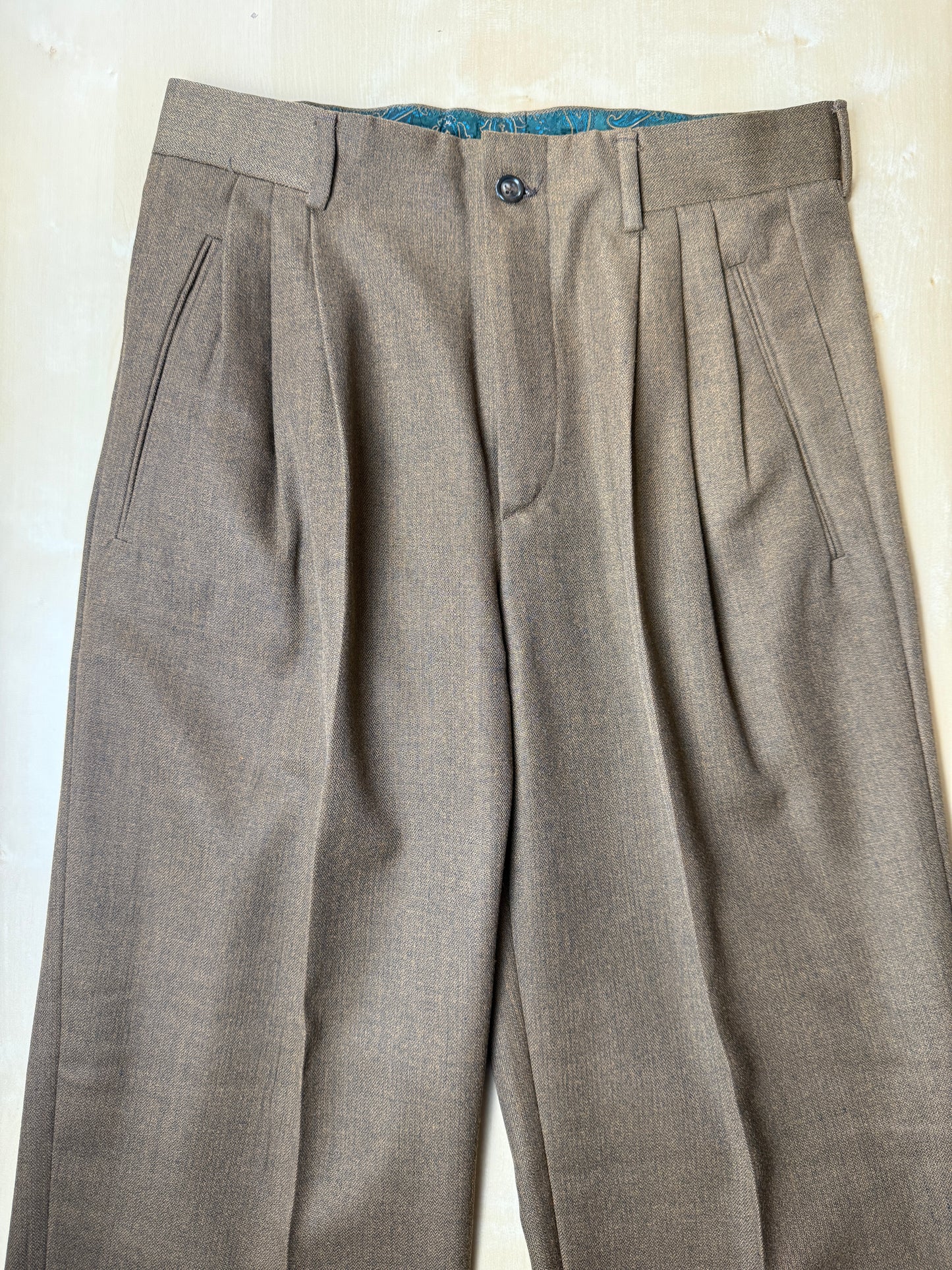 Pantaloni anni ‘80 color senape tripla pince (NOS) - tg. 44