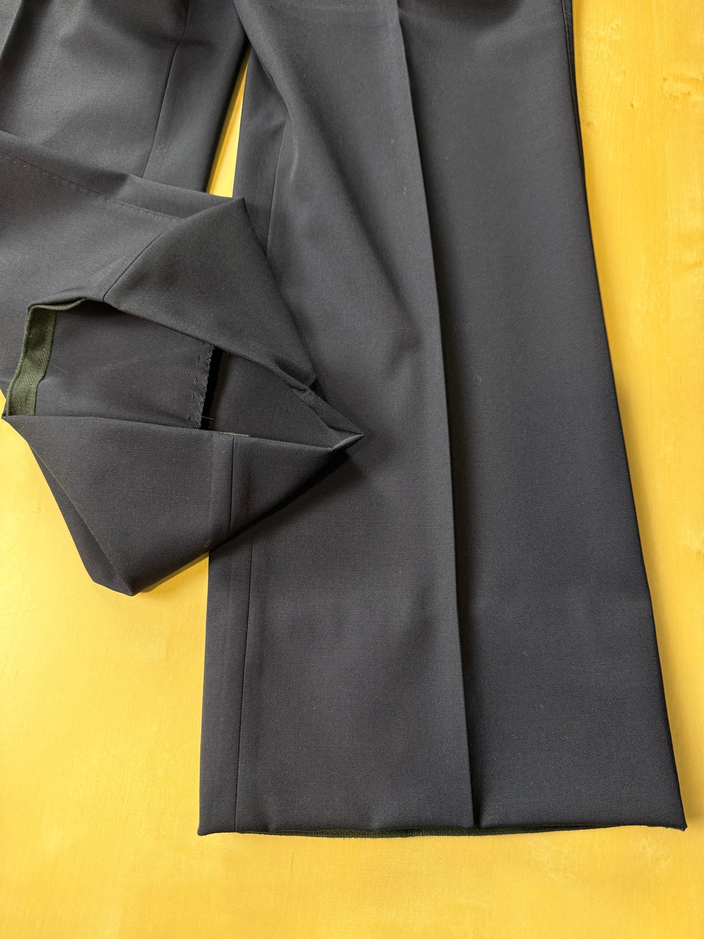 Completo doppiopetto anni '70/'80 twill lana pettinata blu - tg. 48