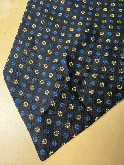 Ascot blu notte micro fantasia fiori