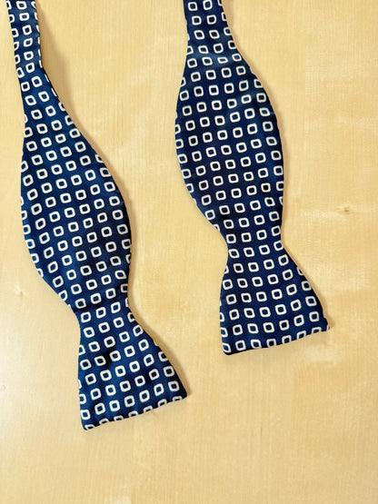 Papillon vintage blu navy micro fantasia quadri