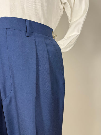 Completo anni '80 fresco lana bluette - tg. 52, pantaloni 48