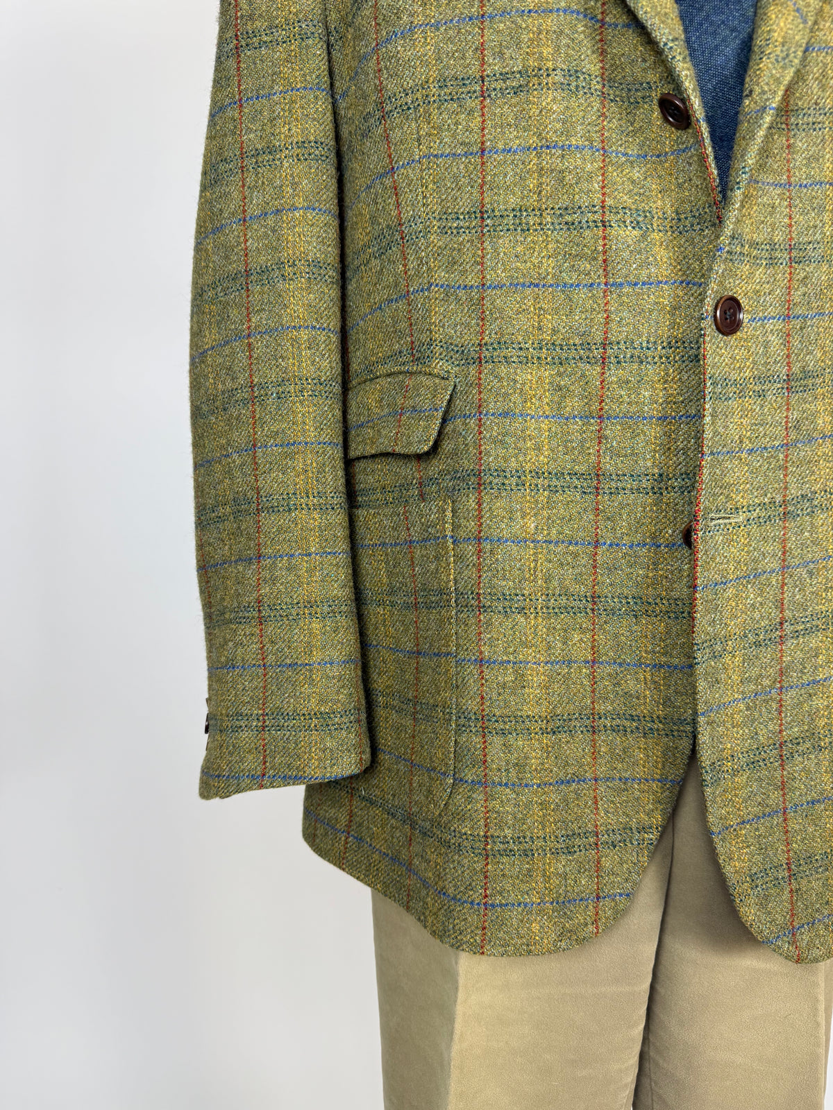 Giacca De Paz tweed verde finestrato - tg. 58
