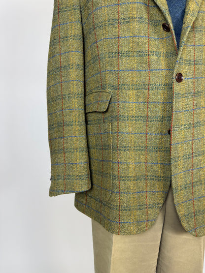 Giacca De Paz tweed verde finestrato - tg. 58