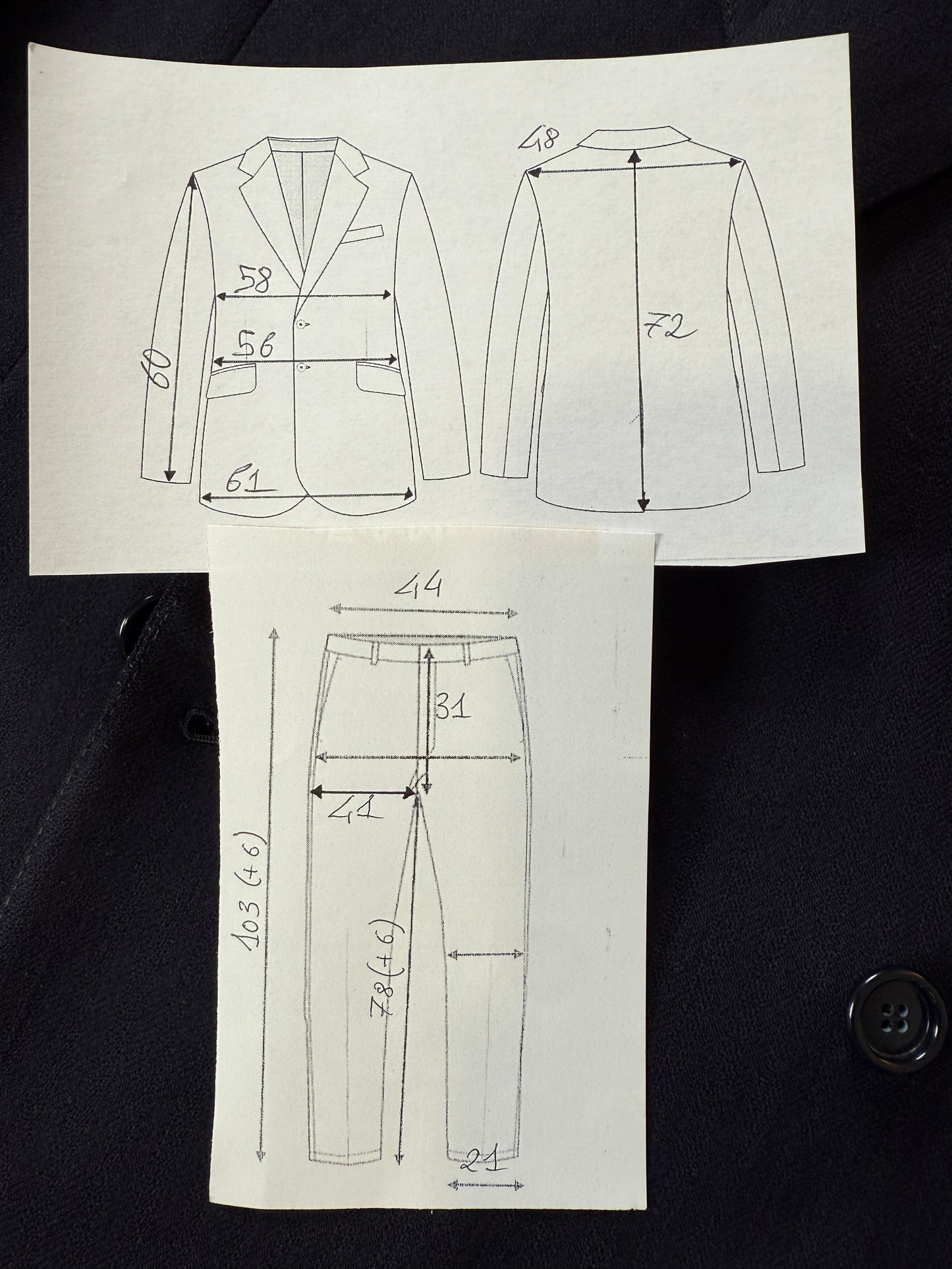 Completo sartoriale anni ‘50 doppiopetto - tg. 50/52