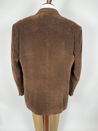 Giacca + panciotto anni '90 in velluto a coste marrone - tg. 56