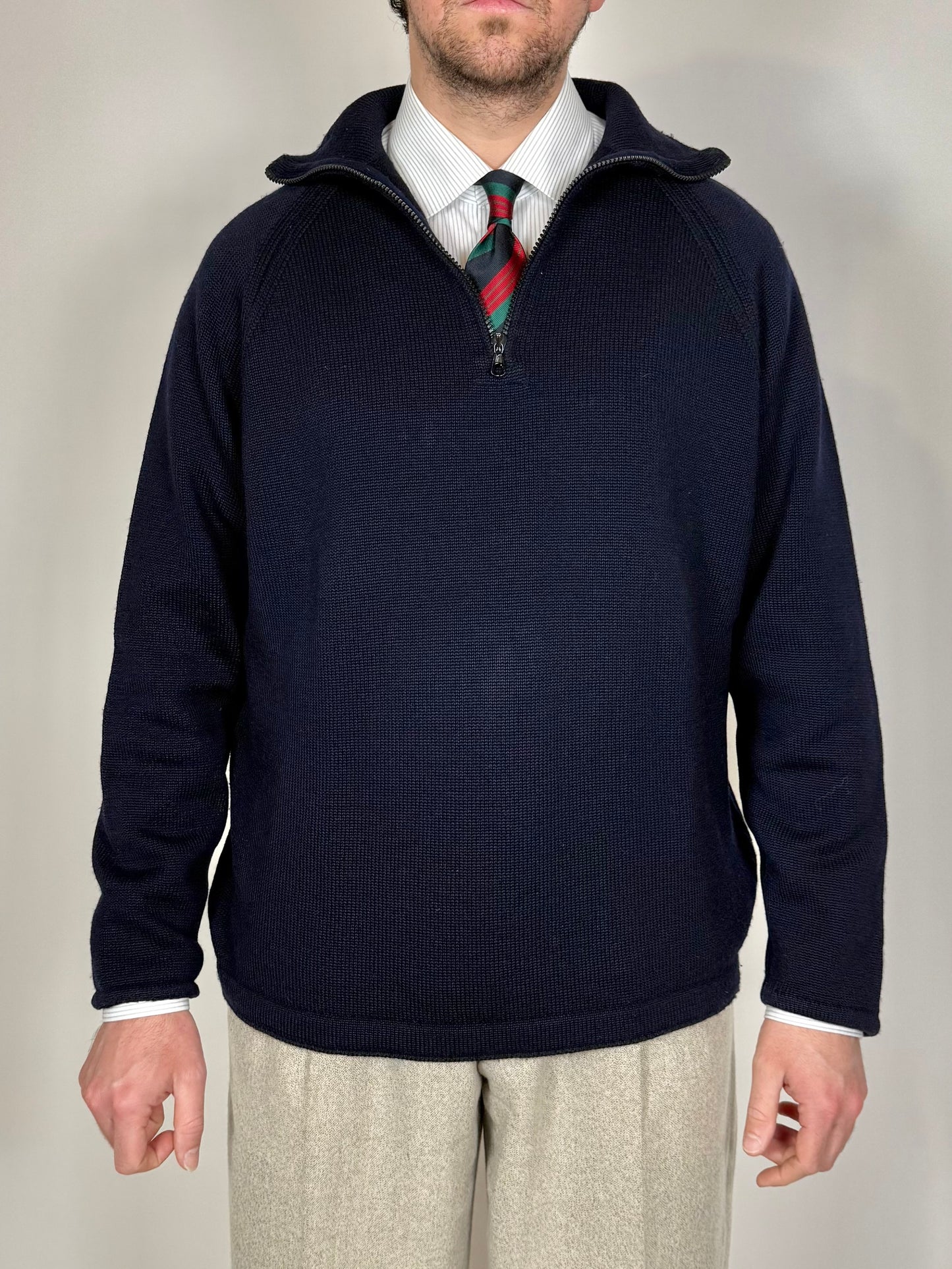 Maglione zip 3/4 CP Company in pura lana - XL