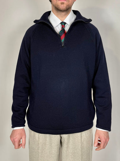 Maglione zip 3/4 CP Company in pura lana - XL