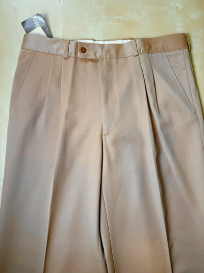 Pantaloni anni ‘70 in twill pettinato beige - tg. 46/48
