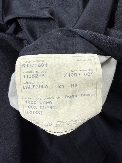 Completo Brioni doppiopetto anni '80 flanella antracite gessato - tg. 56