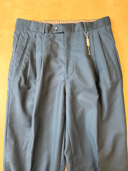 Pantalone anni ‘80 in fresco lana color petrolio (NOS) - tg. 46