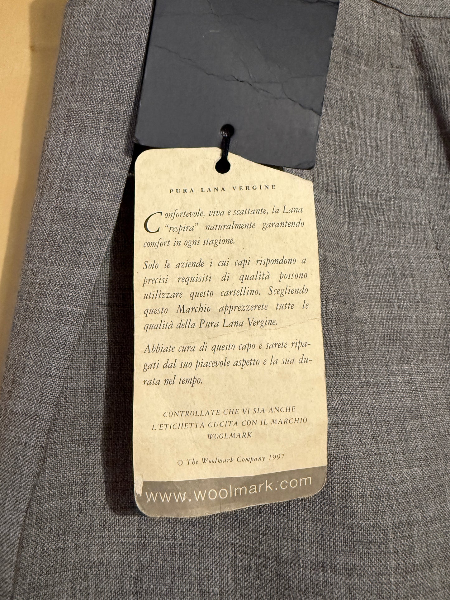 Pantalone anni ‘90 fresco lana grigio chiaro (NOS) - tg. 54/56