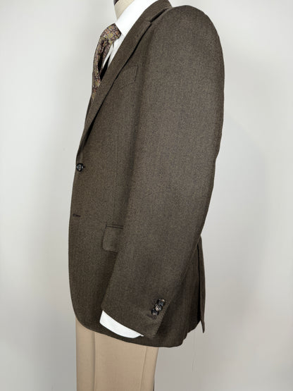 Giacca in lana e cashmere marrone spigato - tg. 44/46