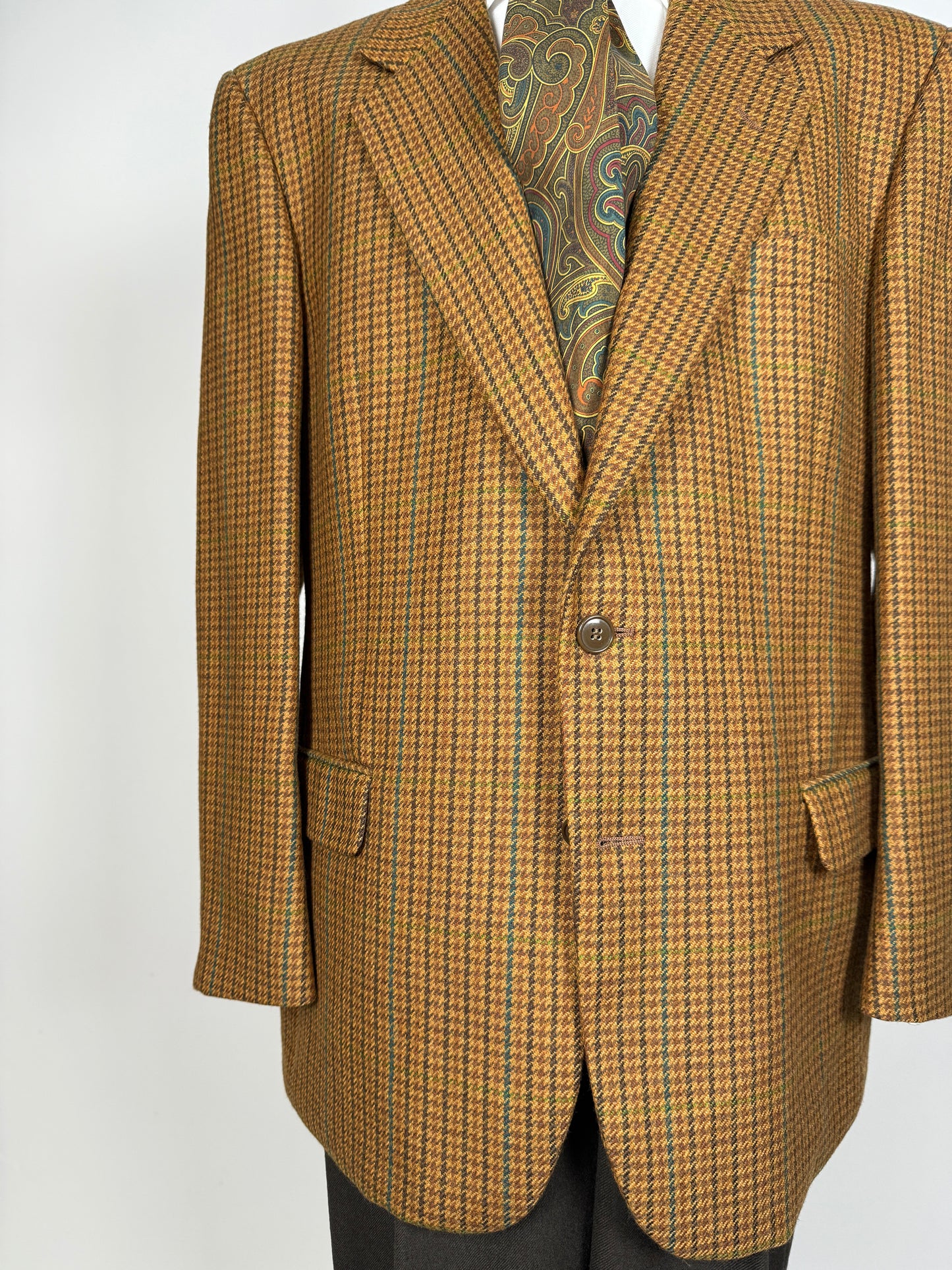 Giacca anni ‘80 pied-de-poule senape - tg. 54