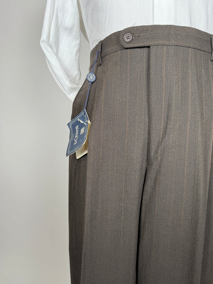 Pantaloni anni ‘80 flanella pettinata marrone scuro (NOS) - tg. 50