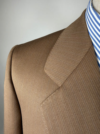 Completo Corneliani anni ‘70 lana pettinata marrone - tg. 48