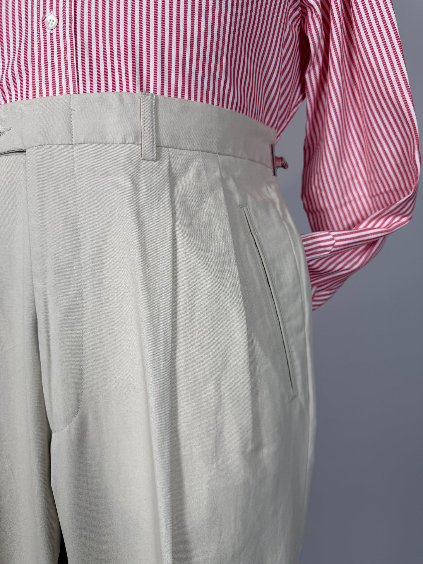 Pantaloni 100% cotone panna anni ‘80 (NOS) - tg. 50