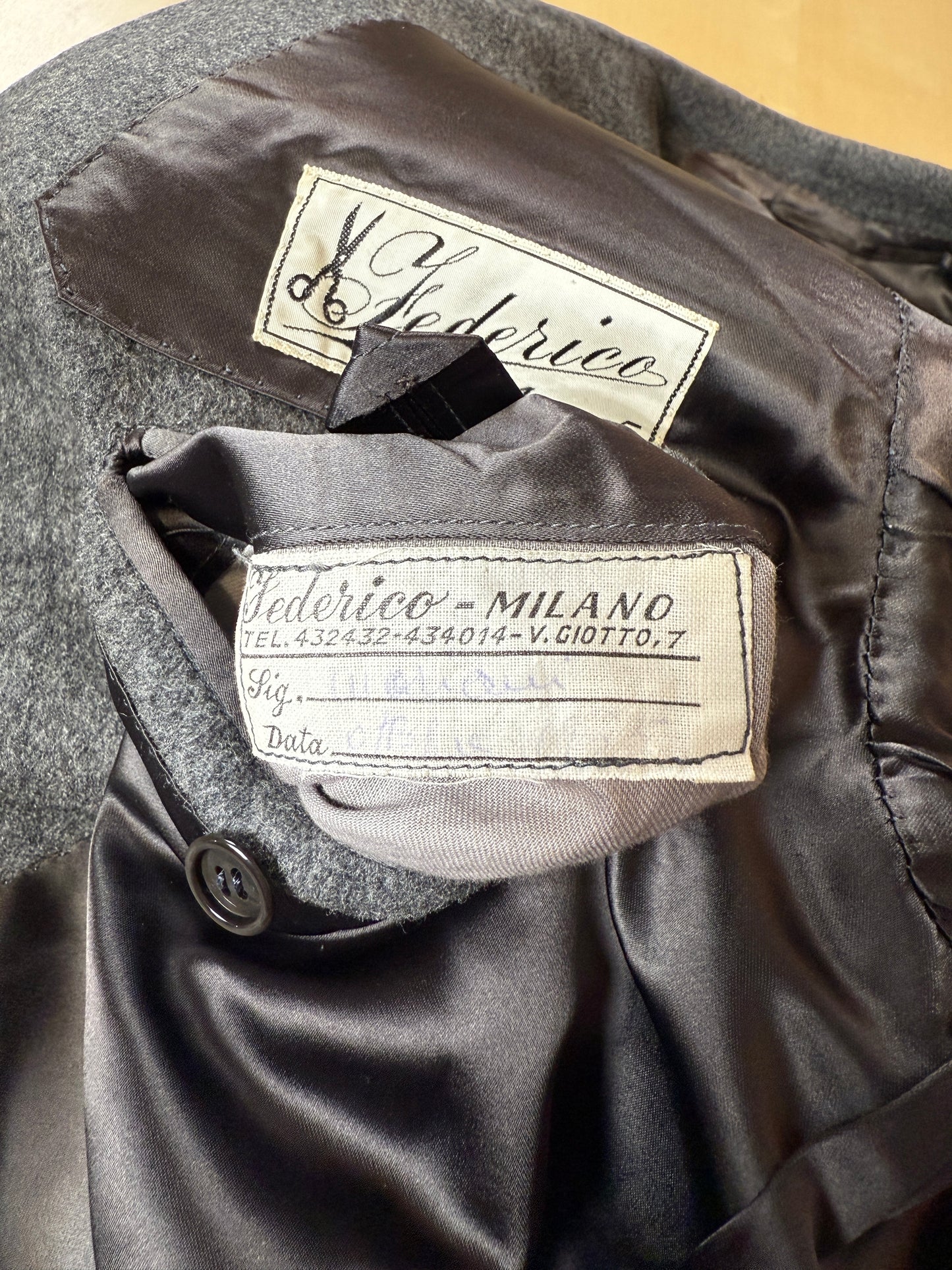 Cappotto doppiopetto sartoriale anni ‘50 - tg. 48-50