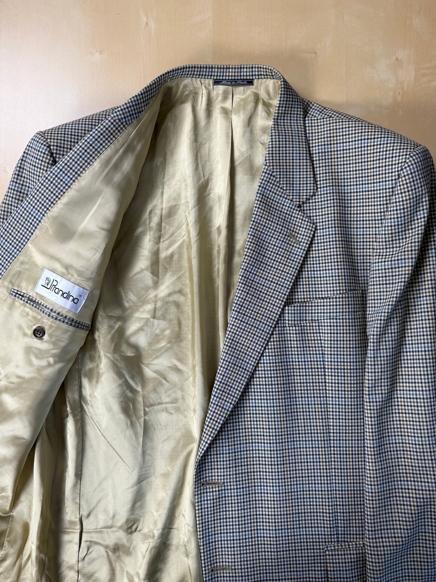 Giacca anni '80 fresco lana check - tg. 58/60 lunga