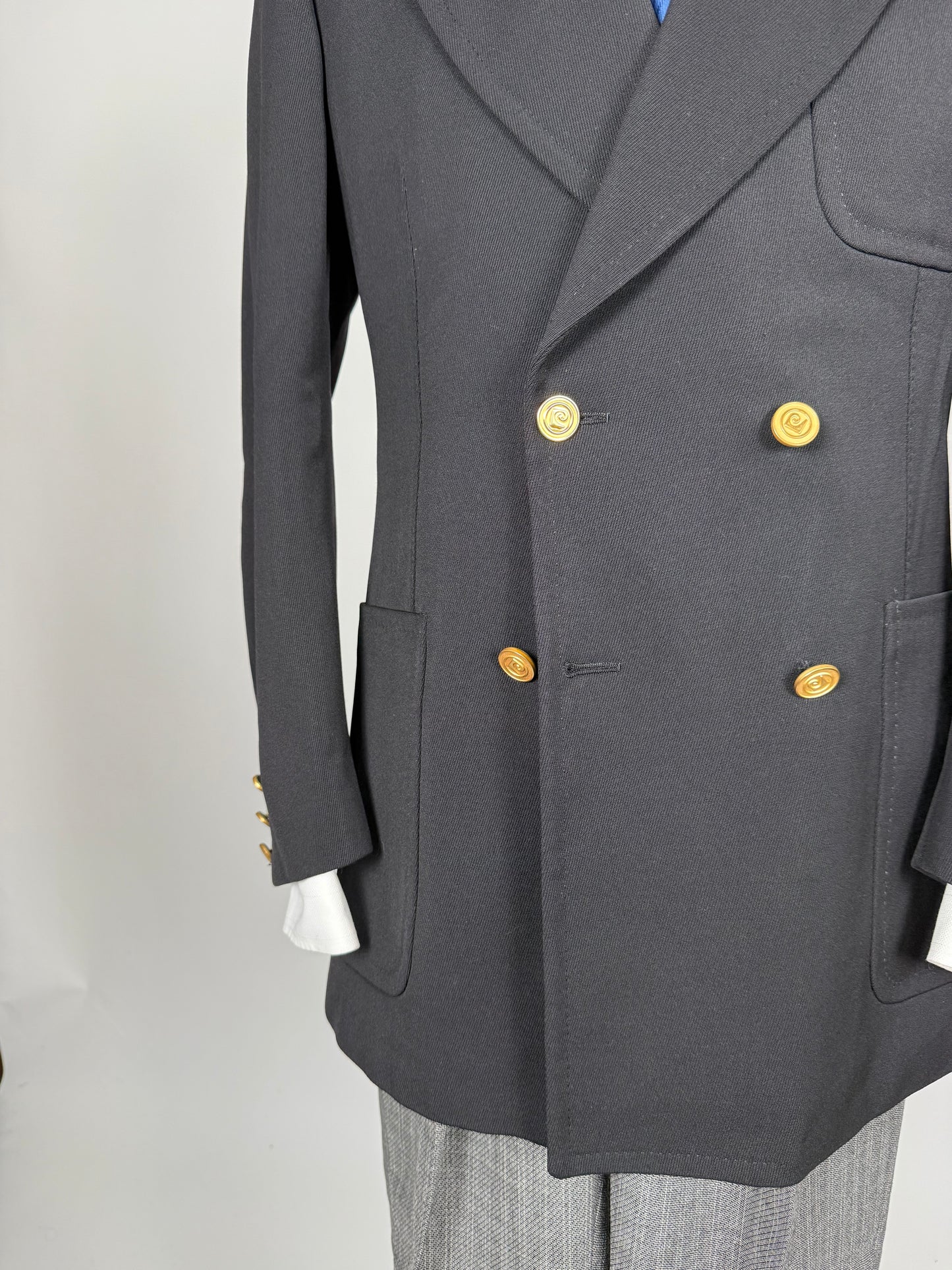 Navy blazer doppiopetto Pierre Cardin anni '70 - tg. 46