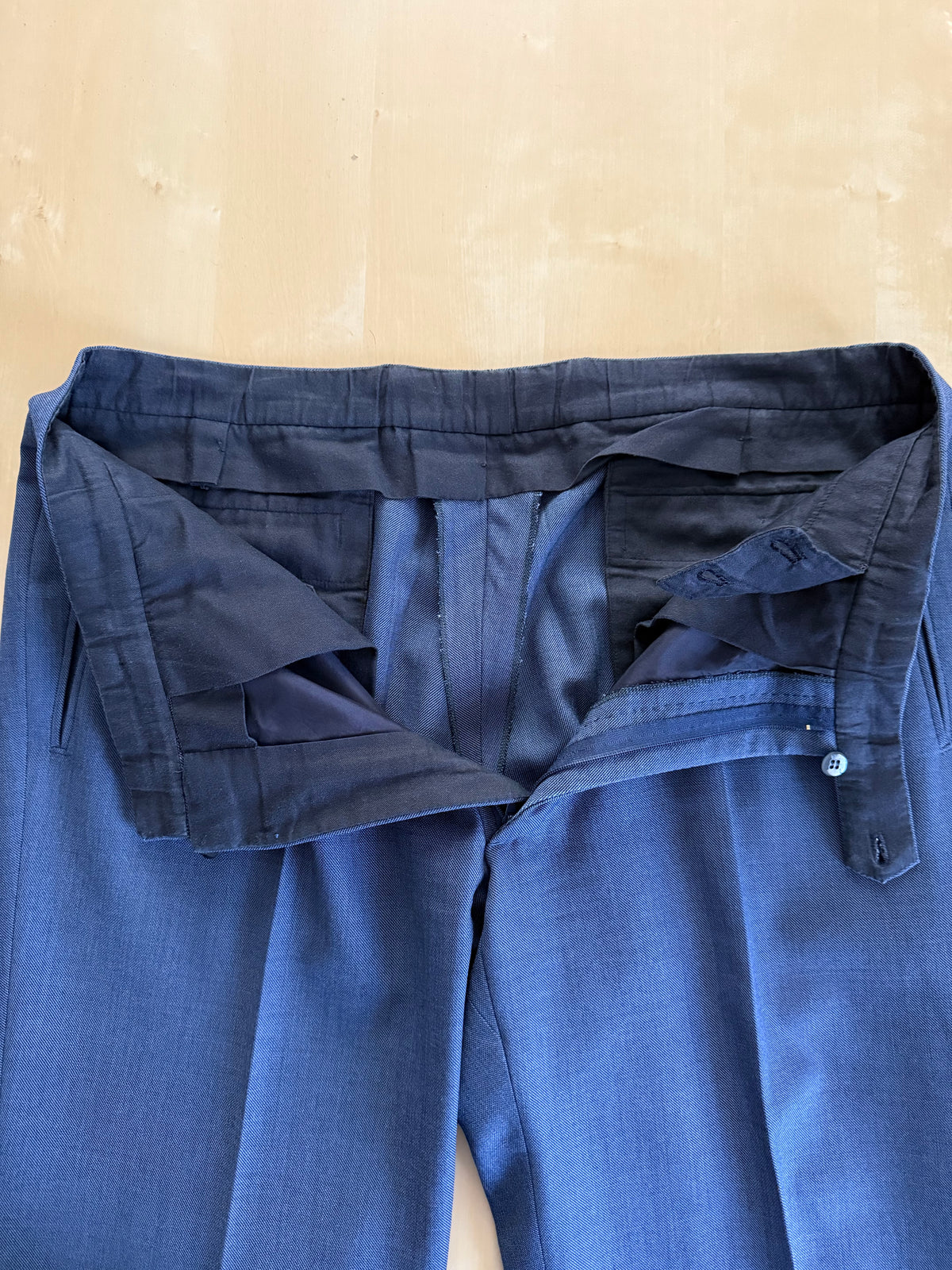 Pantaloni sartoriali grisaglia blu - tg. 52 corta