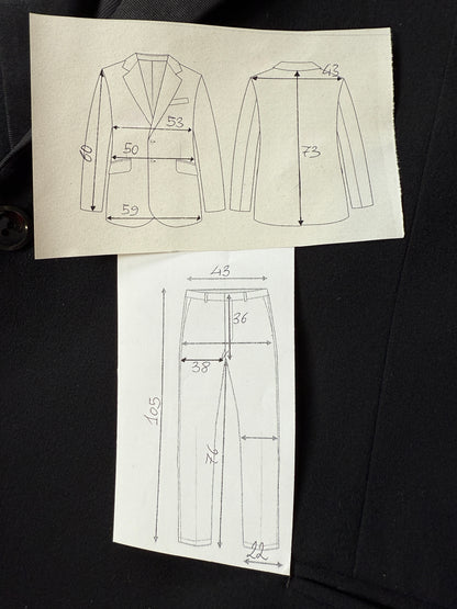 Smoking sartoriale anni ‘40/‘50 monopetto revers a lancia - tg. 46/48