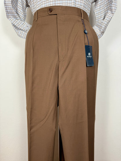 Pantalone anni '80 fresco lana marrone cacao (NOS) - tg. 54