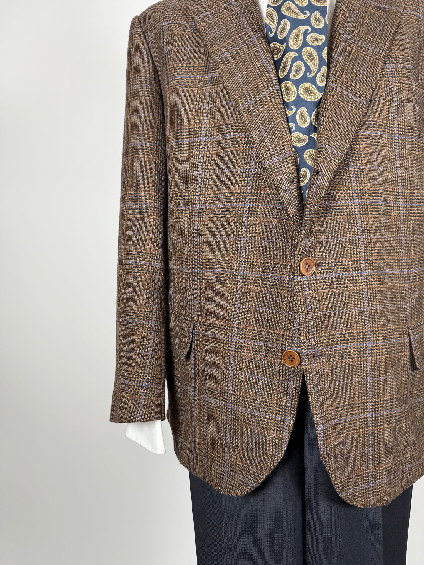 Giacca Cantarelli principe Galles marrone lana e cashmere - tg. 56 drop basso