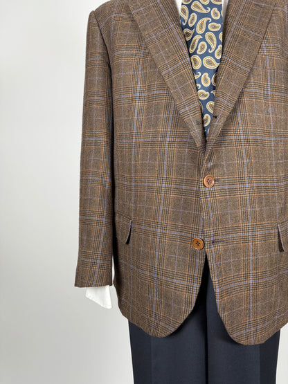 Giacca Cantarelli principe Galles marrone lana e cashmere - tg. 56 drop basso