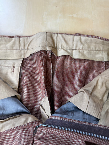 Pantalone sartoriale anni ‘70 in lana pesante rosso ruggine - tg. 44/46