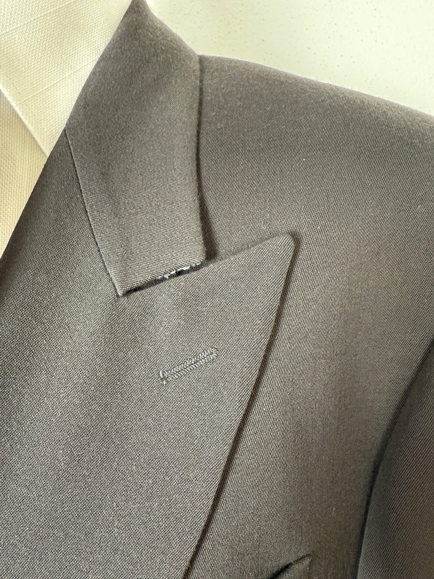 Completo doppiopetto anni ‘80 flanella verde petrolio - tg. 50/52 drop alto