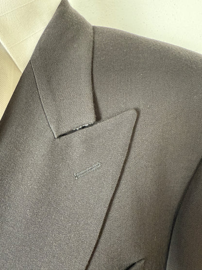 Completo doppiopetto anni ‘80 flanella verde petrolio - tg. 50/52 drop alto