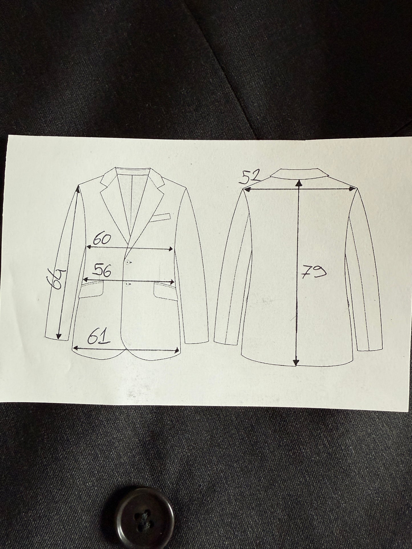 Giacca doppiopetto anni ‘80 flanella pettinata antracite - tg. 54