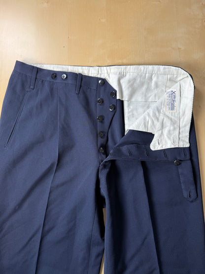 Pantaloni sartoriali anni ‘70 twill pettinato blu - tg. 50