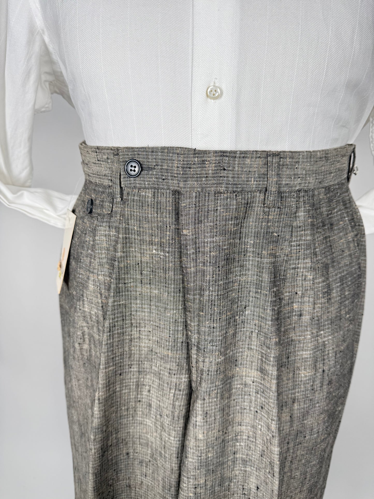 Pantaloni anni '80 misto lino e rayon (NOS) - tg. 48