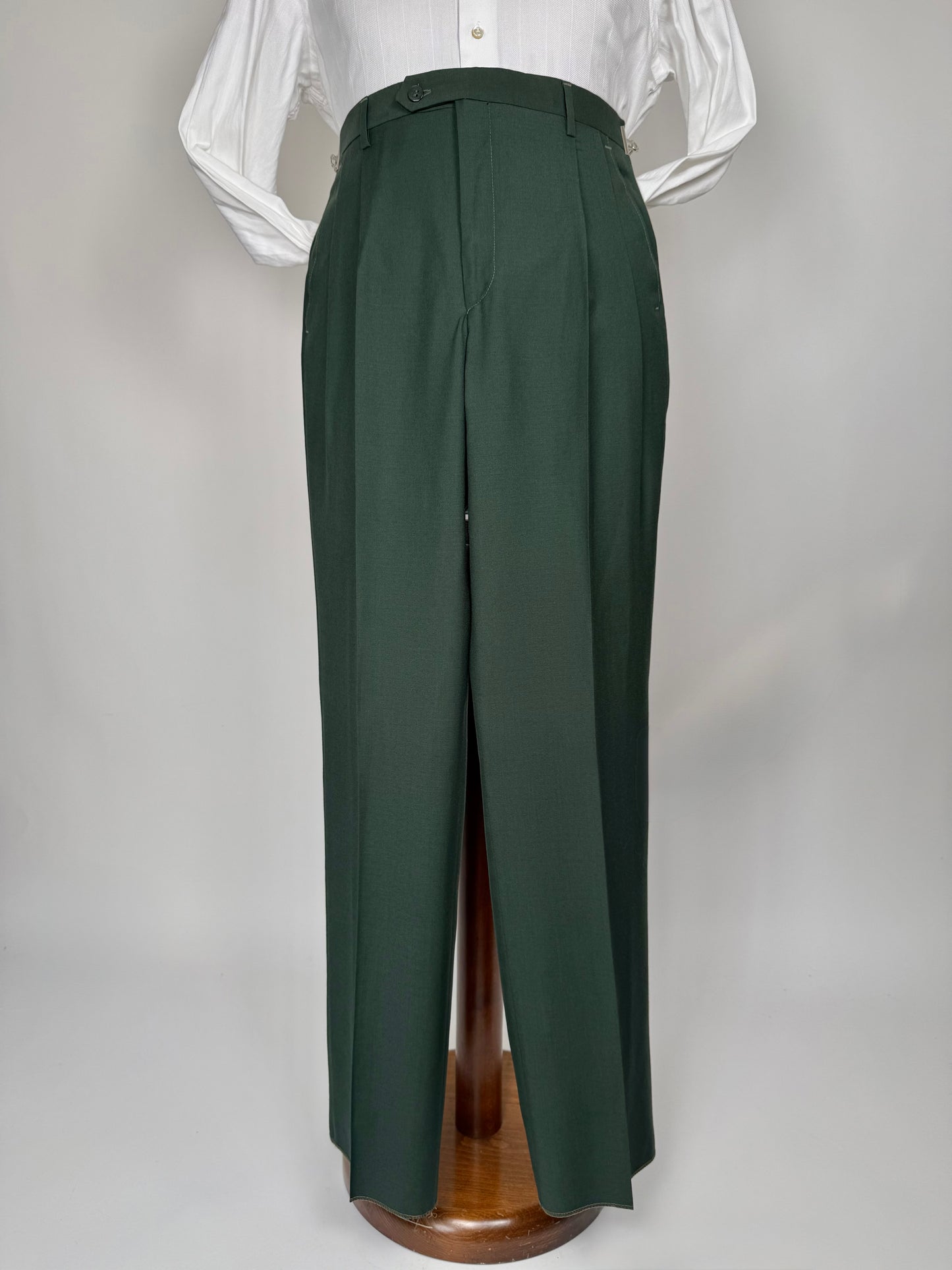 Pantaloni fresco lana verde pino anni '80 (NOS) - tg. 46/48