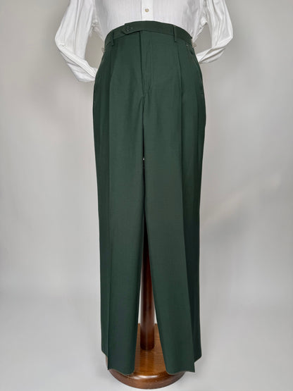 Pantaloni fresco lana verde pino anni '80 (NOS) - tg. 46/48