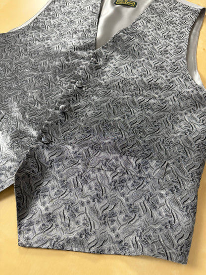 Panciotto in seta jacquard argento - tg. 54