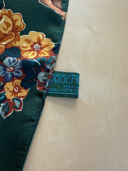 Sciarpa in seta Prochownick fantasia floreale e caccia