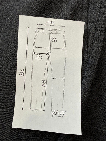 Pantaloni fresco lana grigio antracite anni '90 (NOS) - tg. 50