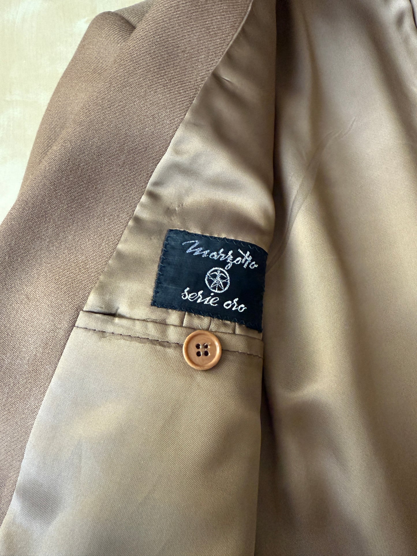 Completo 3 pezzi Marzotto anni ‘70/'80 color cammello (NOS) - tg. 42