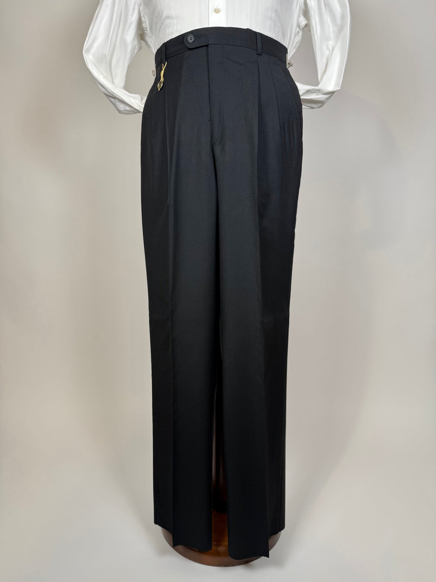 Pantaloni fresco lana blu notte anni '90 (NOS) - tg. 48