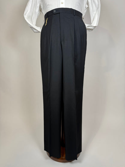 Pantaloni fresco lana blu notte anni '90 (NOS) - tg. 48