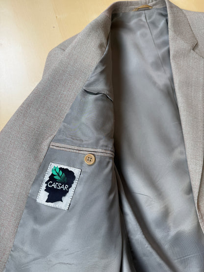 Completo 3 pezzi anni ‘70 hopsack beige - tg. 50/52 drop basso