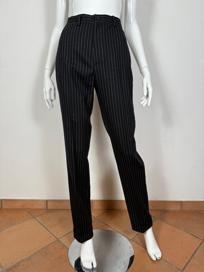 Tailleur Ralph Lauren gessato taglio maschile in lana e cashmere - tg. 40