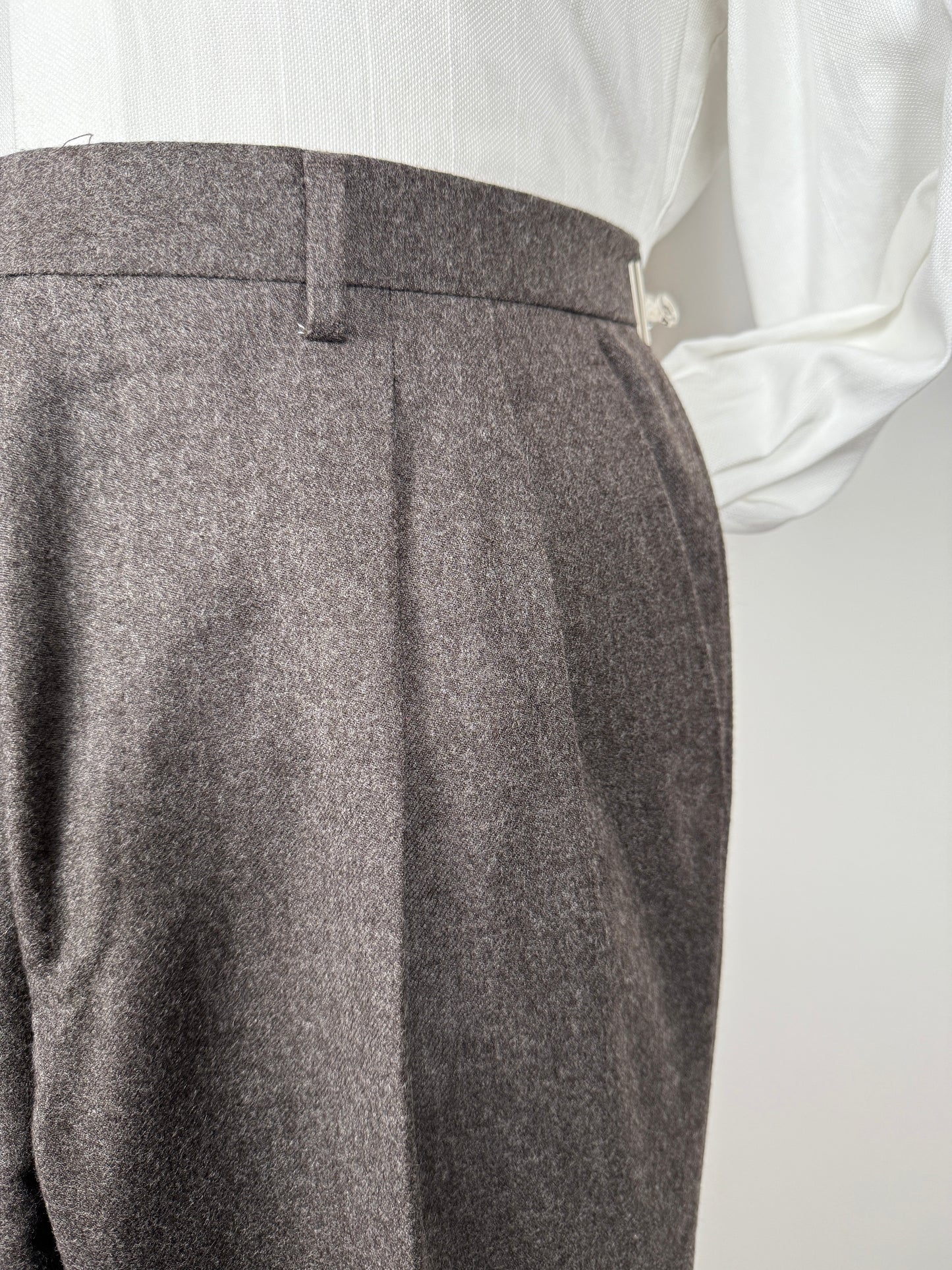 Pantaloni anni ‘80 in flanella marrone - tg. 50