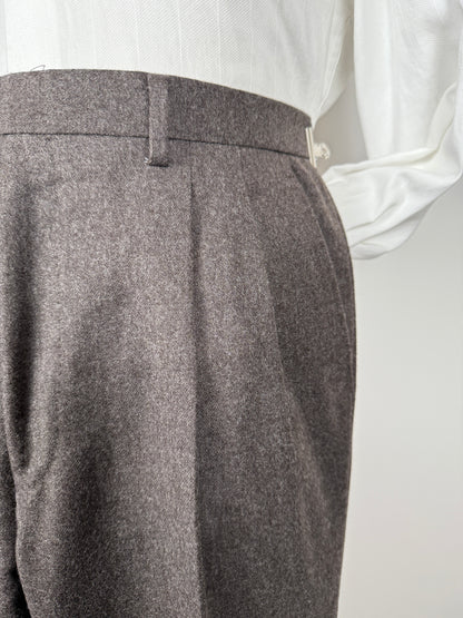 Pantaloni anni ‘80 in flanella marrone - tg. 50