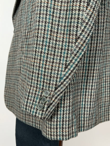 Giacca anni ‘80 pied-de-poule verde e grigio - tg. 60/62